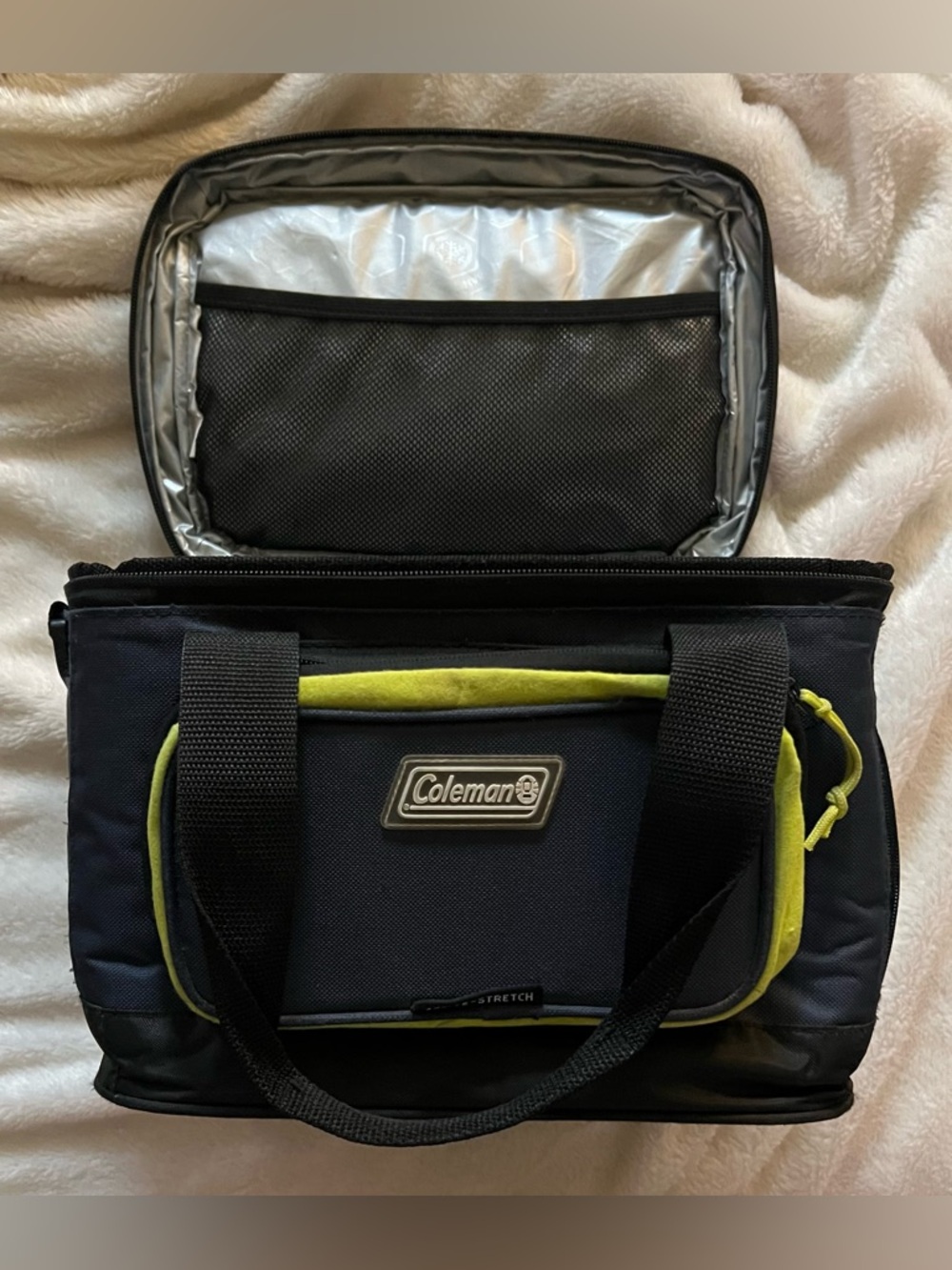 Coleman Navy and Lime Green Soft Cooler Tote